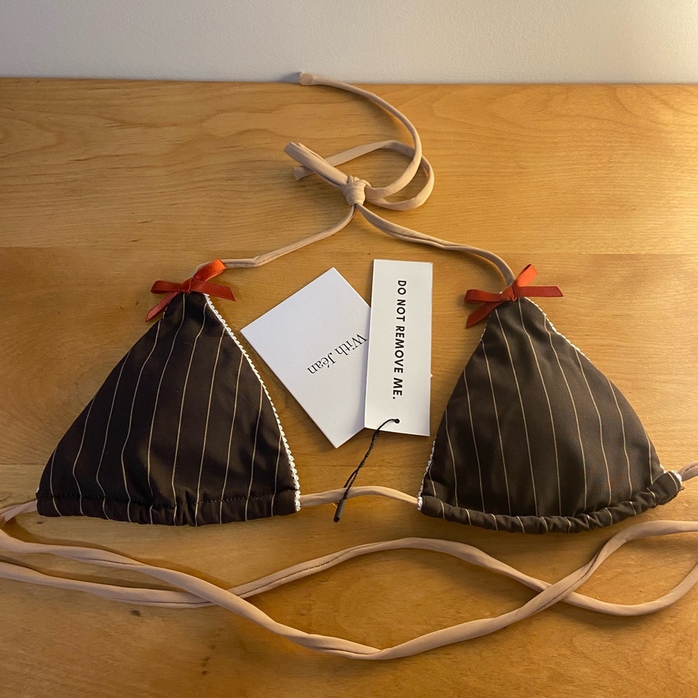 With Jean bikini top